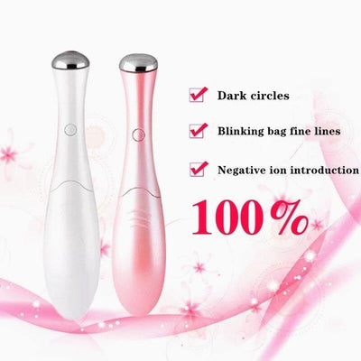 1PC New Portable Electric Eye Massage Pen Device Dark Circle Facials Vibration Thin Face Magic Stick Anti Bag Pouch & Wrinkle - OhanaGadget