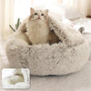 HOOPET New Style Pet Dog Cat Bed Round Plush Cat Warm Bed House Soft Long Plush Bed For Small Dogs For Cats Nest 2 In 1 Cat Bed - OhanaGadget