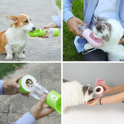HOOPET Pet Dog Water Bottle Feeder Bowl Portable Water Food Bottle Pets Outdoor Travel Drinking Dog Bowls Water Bowl for Dogs - OhanaGadget